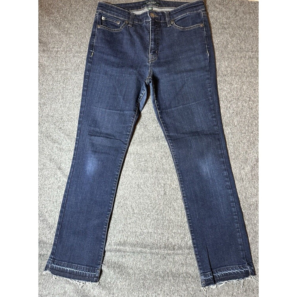 Ralph Lauren Jeans Womens 6P Blue Dark Denim RL Premier Straight Petite‎ Preppy
